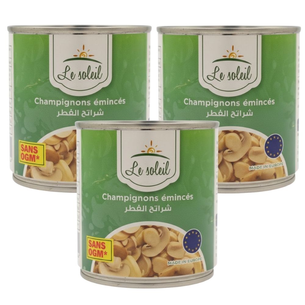Champignons en Morceaux Le Soleil 3x184g