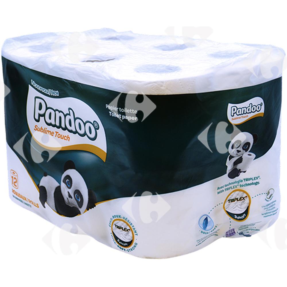 Papier Hygiénique 3 Plis Pandoo 12 rouleaux
