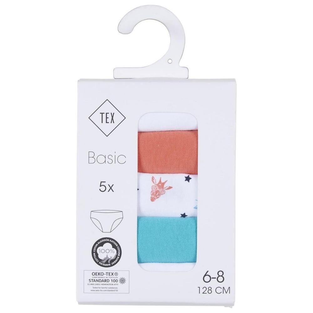 Culotte Fille Turquoise/Blanc/Rose 100% Coton 5 pièces