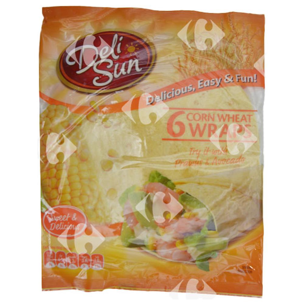 Wraps de Maïs Deli Sun 360g 6 feuilles.