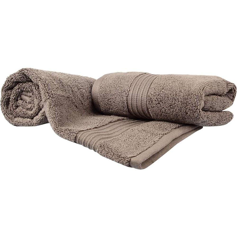 [727268] Serviette de Bain Kaki Uni Coton Bio Tex Home 50x100cm
