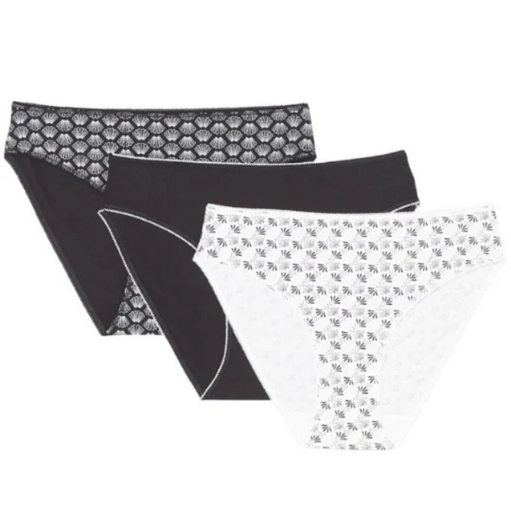 Lot 3 Slips Femme Fantaisie Noir