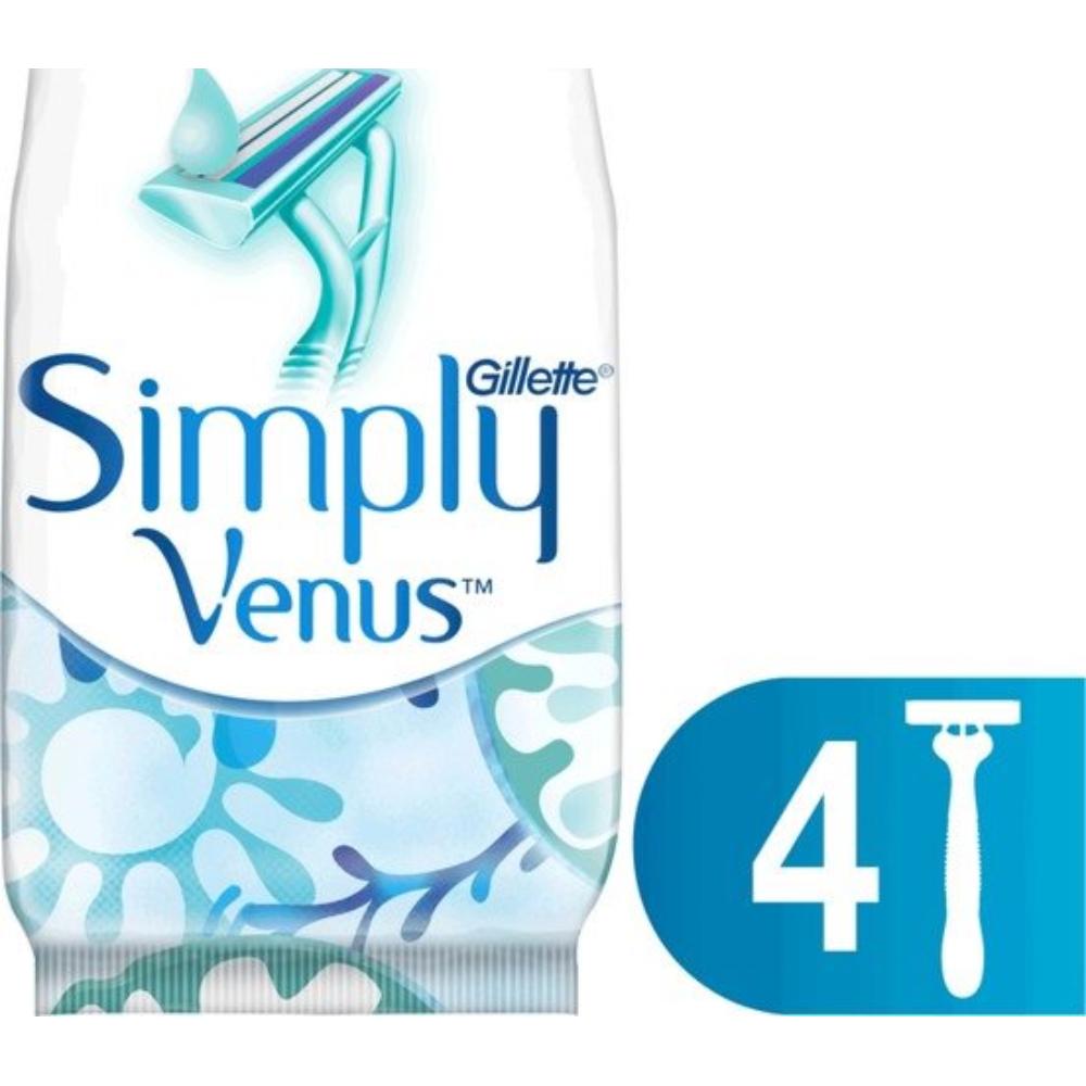 Rasoir Jetable Simply 2 lames Venus 4 unités.