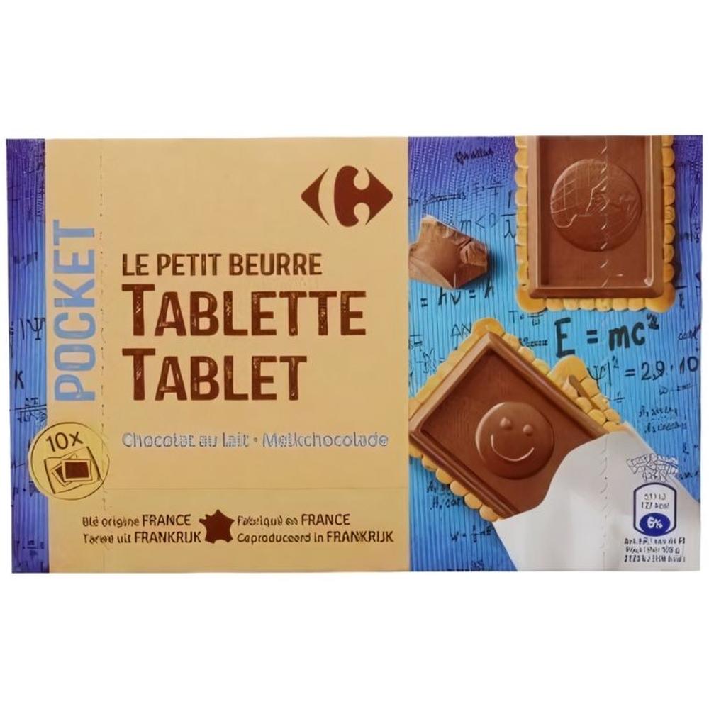[527857] Biscuits Tablette Chocolat Lait Pocket Carrefour Classic 250g