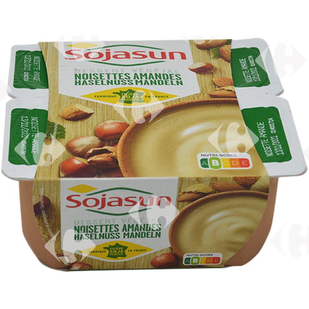 Dessert Végétal Noisettes Amandes Sojasun 4x100g.