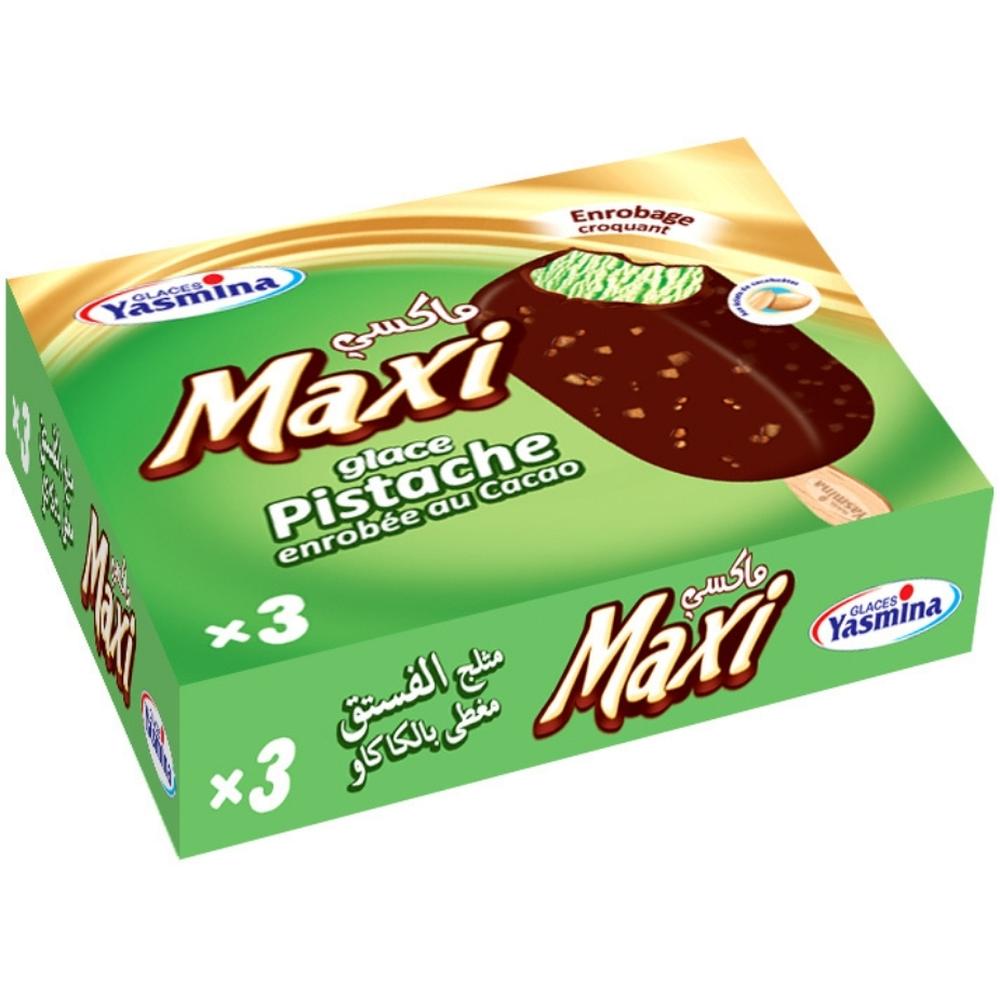 Bâtonnets Glace Maxi Pistache Choco Yasmina 3 unités 80ml.
