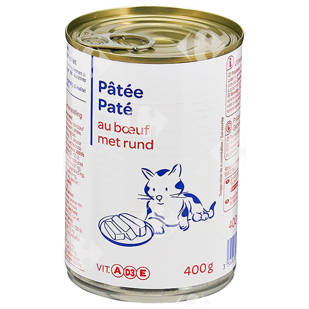 [423237] Pâtée au Bœuf pour Chats Carrefour Blanc 400g