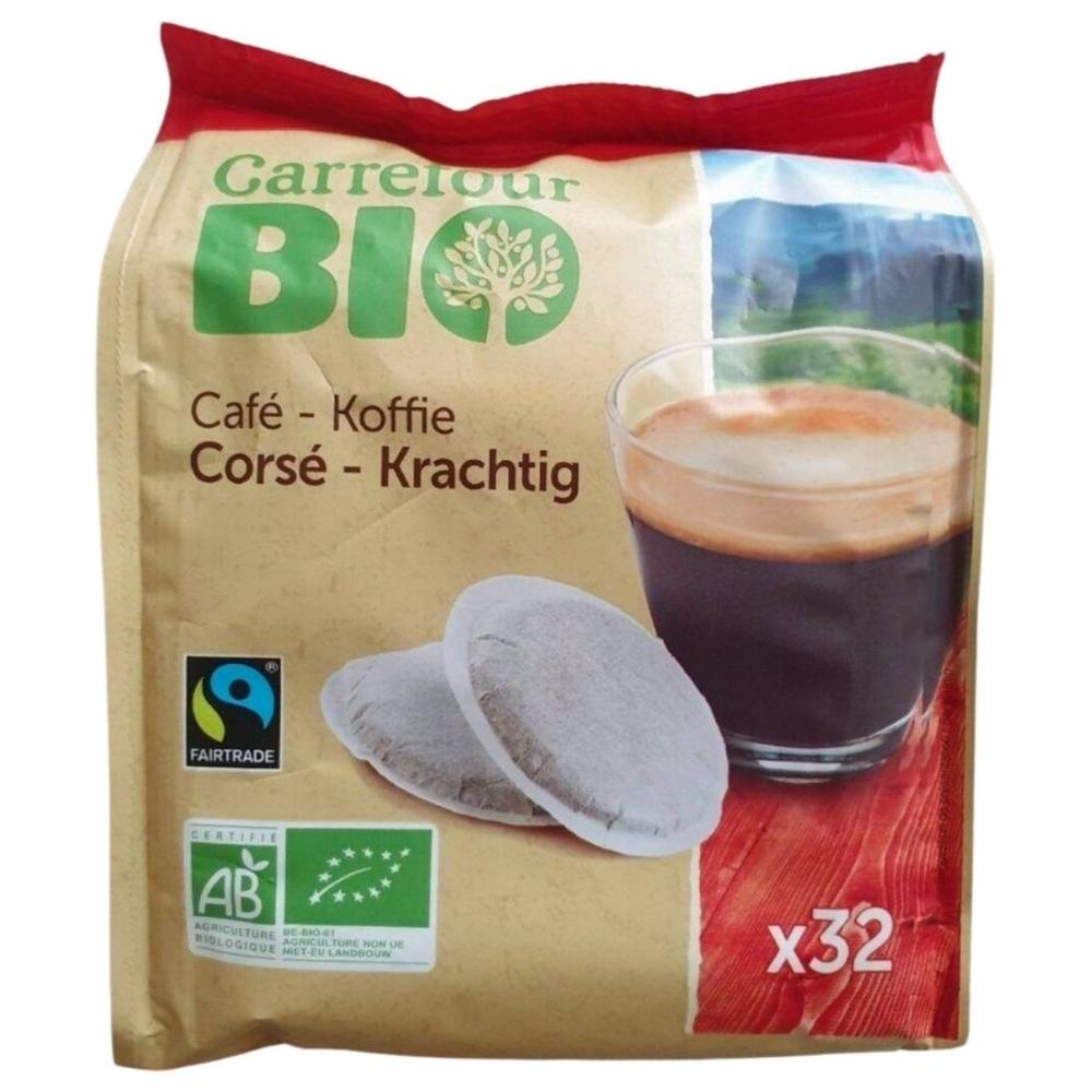 [710134] Café Dosettes Corsé Carrefour Bio 32 unités