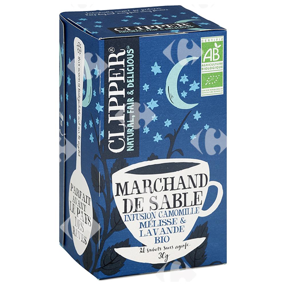 Infusions en Sachets Camomille Melisse Lavande Bio Clipper 20 sachets
