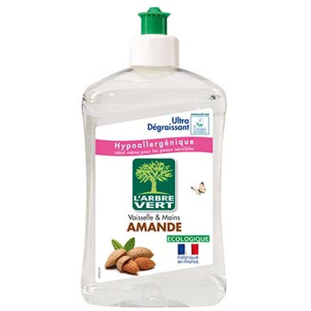 Liquide Vaisselle et Mains Écologique à l'Amande L'Arbre Vert 500ml.
