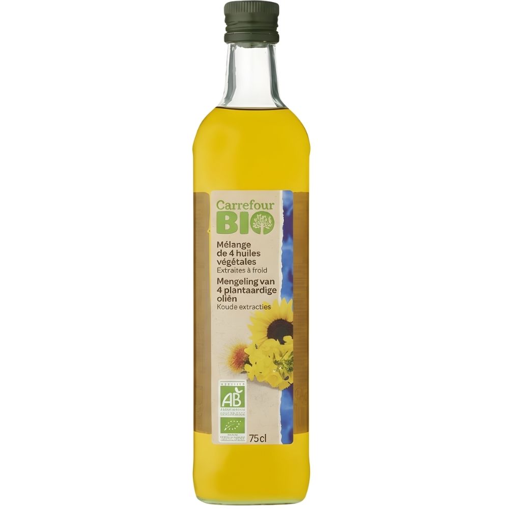 Mélange de 4 Huiles Végétales Bio Carrefour Bio 75cl
