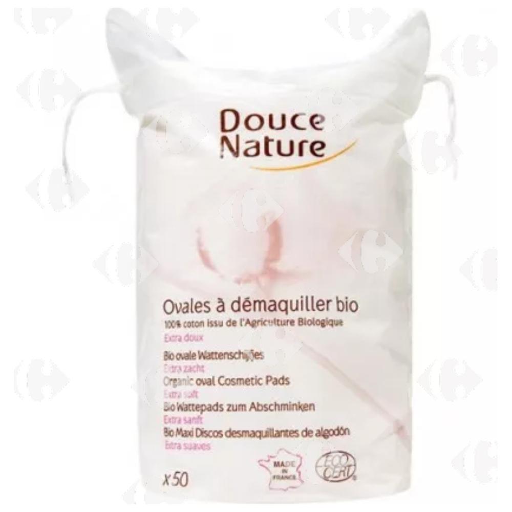 Ovales à Démaquiller en Coton Bio Douce Nature 50 unités