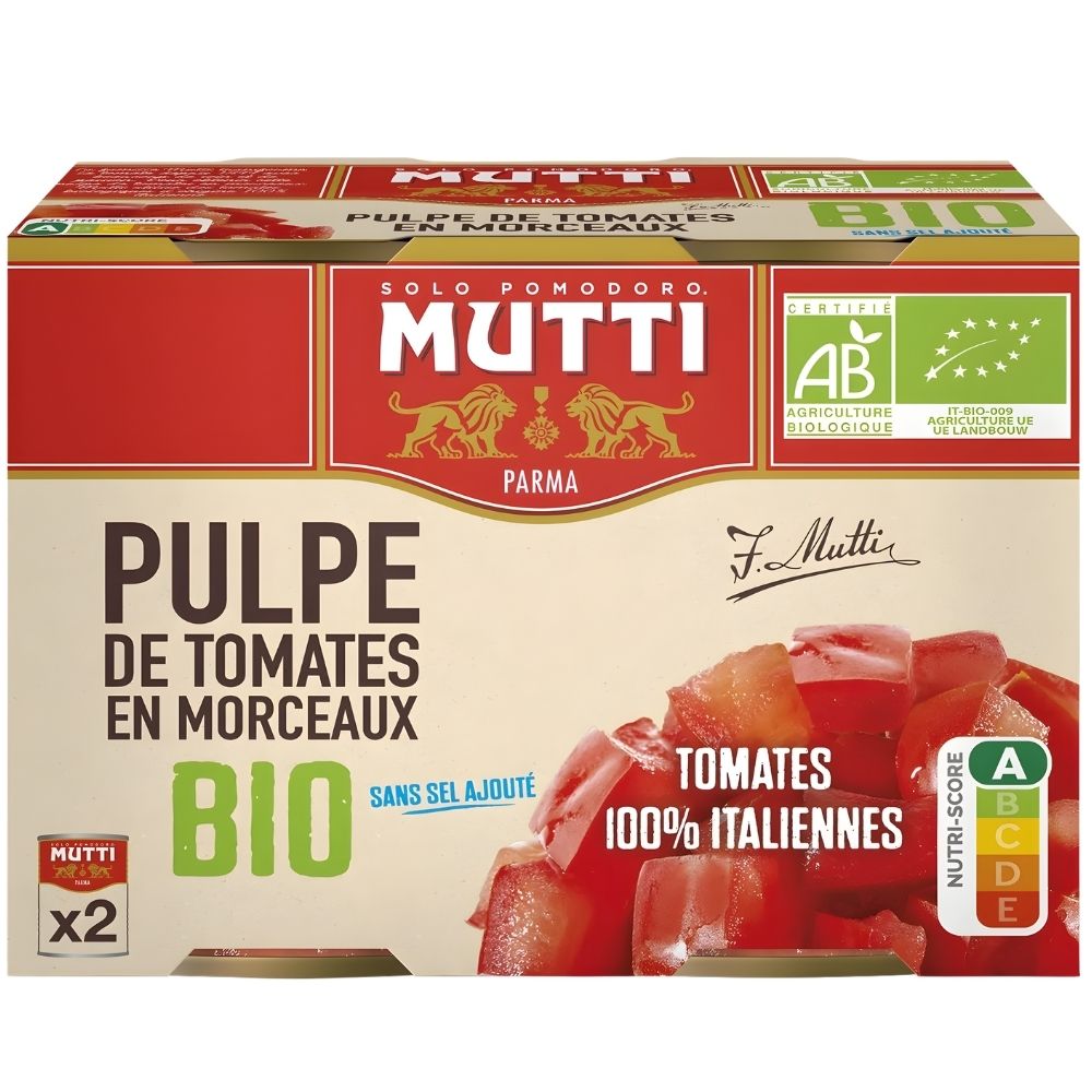 Pulpe de Tomates en Morceaux Bio Mutti 2x400g