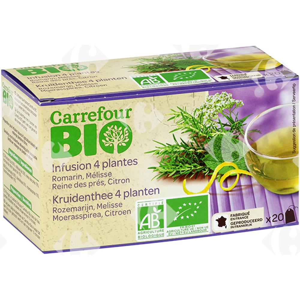 [552824] Infusions 4 Plantes Carrefour Bio 20 unités