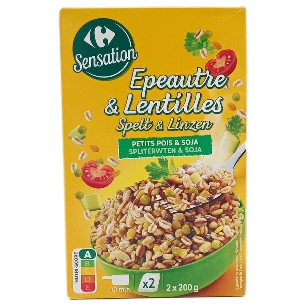 [644146] Mélange Céréale Pois Lentille SoJean d'Audignac Épeautre Carrefour 2 unités de 200g.