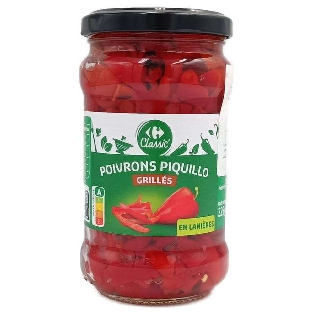 [704880] Poivrons de Piquillo en Lanière Nature Carrefour 314ml.