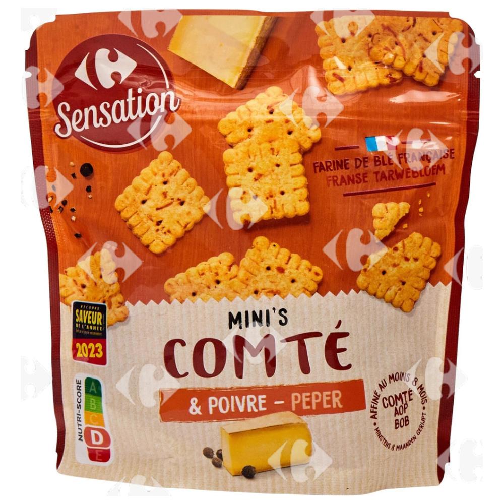Biscuits Apéritif Comté & Poivre Carrefour Sensation 100g