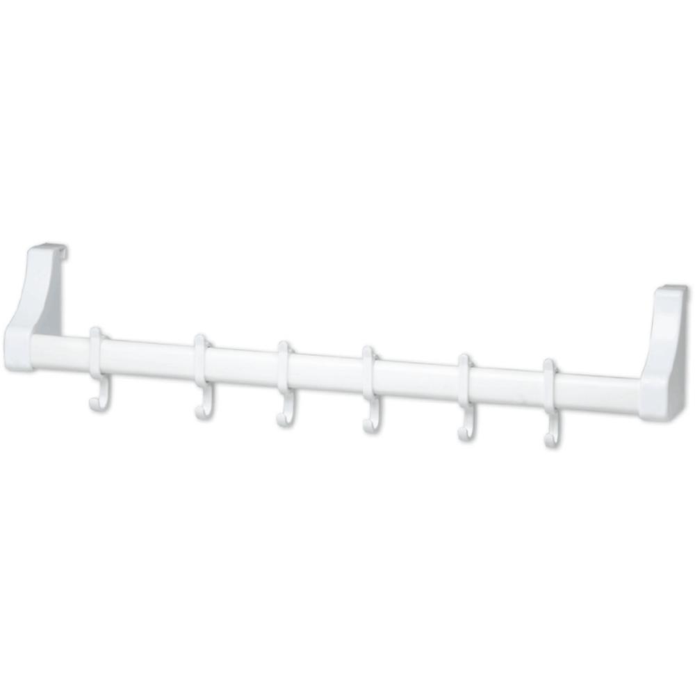 Porte-Manteau 6 Crochets Plastique Blanc.