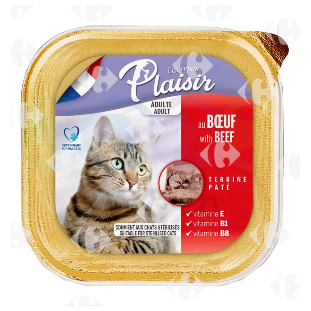 [693011] Pâtée Chat Adulte Bœuf Plaisir 100g