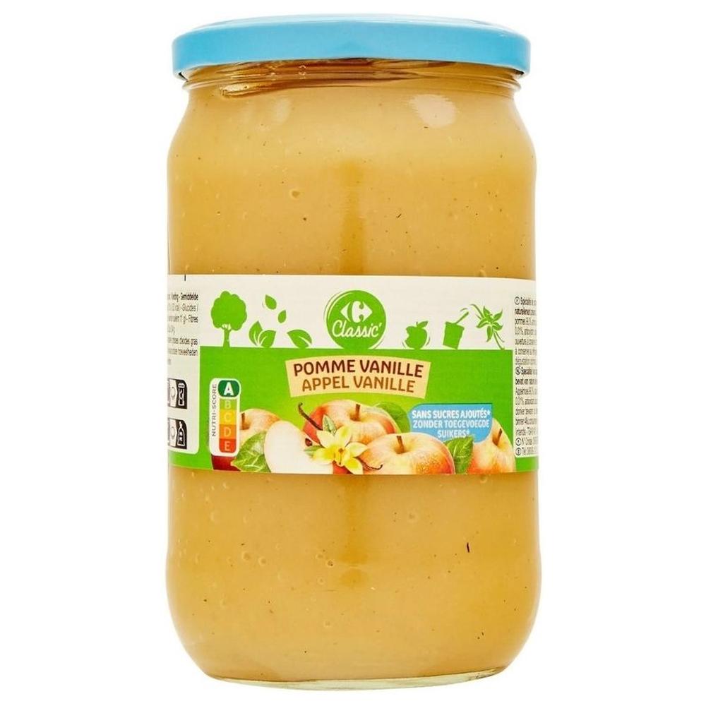 [704821] Compote Fruits Pomme Vanille sans Sucre Carrefour Classic 710g