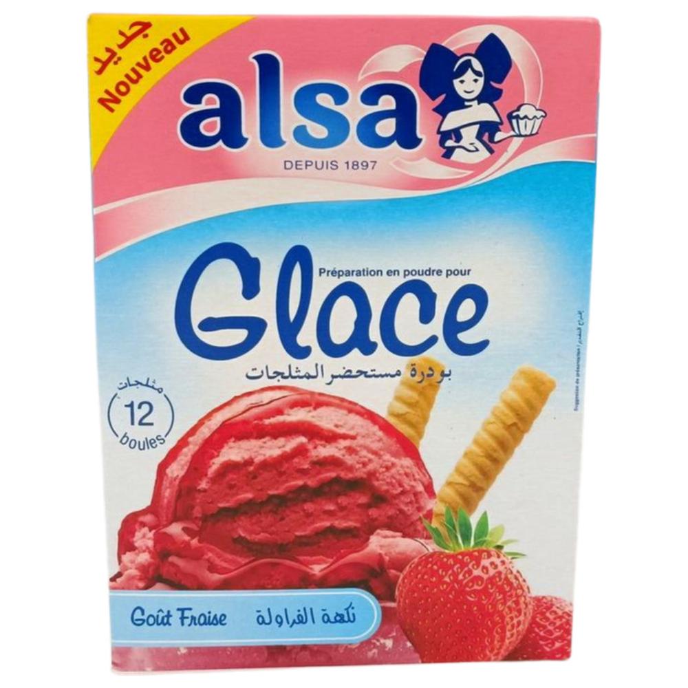 Crème Glacée Fraise à Préparer Alsa 100g.