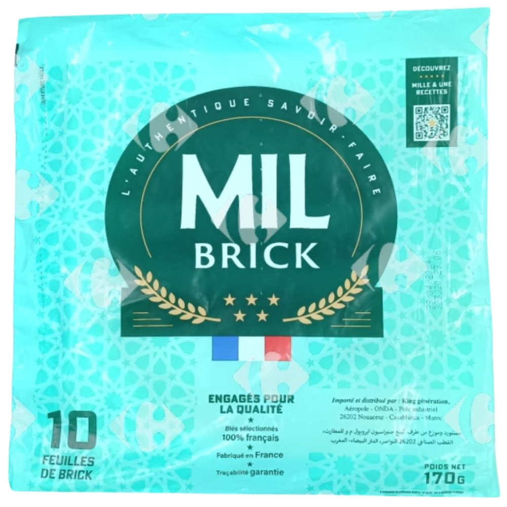 [690673] Feuille de Brick Mil Brick 170g 10 unités.