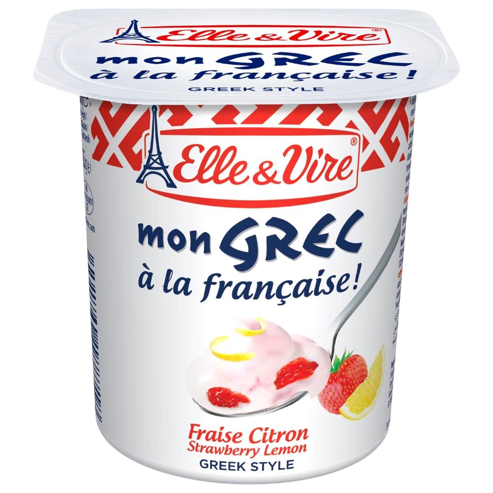 [665308] Yaourt à La Cuillère Fraise Citron Mon Grec Elle Et Vire 125g