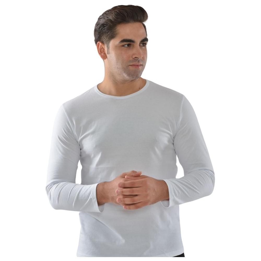 Pull Homme à Manches Longues Col Rond Blanc - Taille M