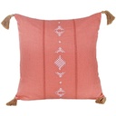 Coussin Carré Brode Terracotta Kasa 45x45cm 