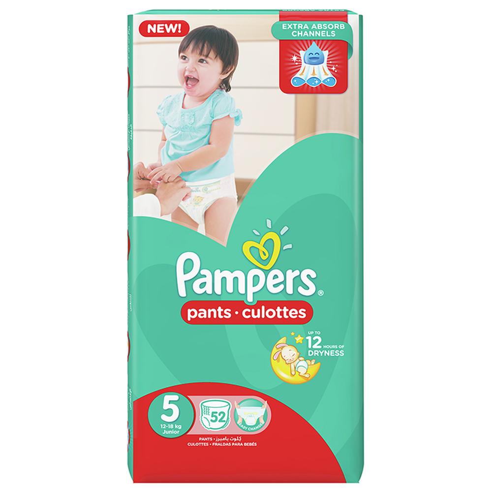 Couches-Culottes Baby-Dry Taille 5 (12-18Kg) Pampers 52 unités