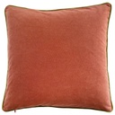 Coussin Carré Rouge Bordure Velours Kasa 45x45 cm