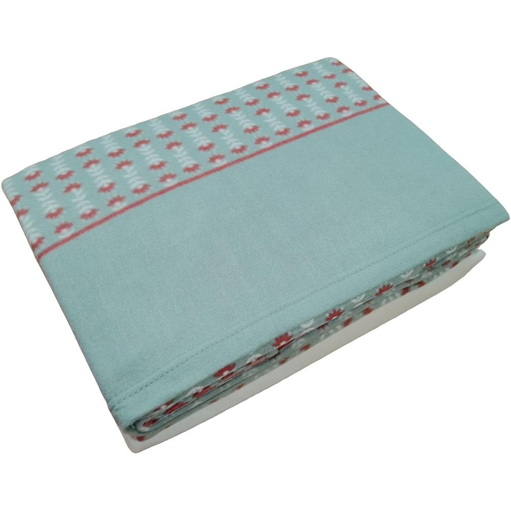 [710557] Set Drap Thermique avec Motifs Verts 160x270cm