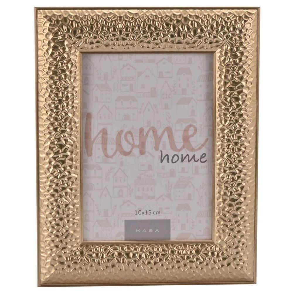 [716577] Cadre Réctangulaire Doré Martelé Kasa 10x15cm 