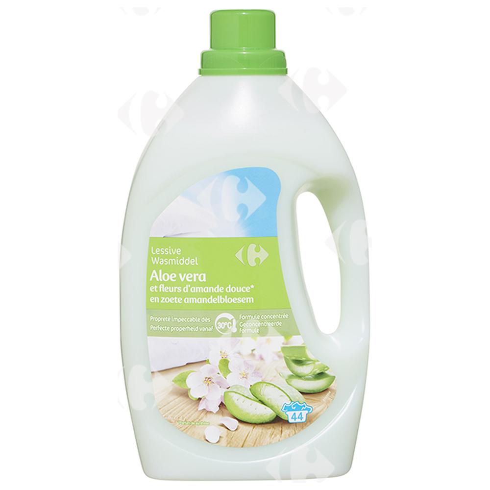 Détergent Lessive Liquide Aloe Vera et Amandes Douces Carrefour 2,2L