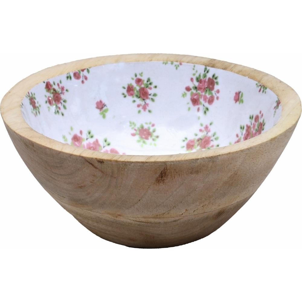[722595] Coupelle Porcelaine et Bois Blanc Fleurie Kasa 13 cm